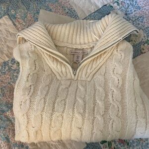 Sincerely Jules Ivory Cable Knit Turtleneck Sweater